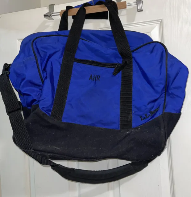 LL Bean Traveler Wide Mouth Duffle Bag Black & Blue