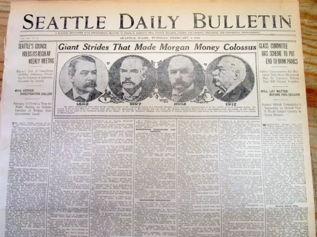 3 1913 display newspapers with the DEATH of Millionaire Banker J P MORGAN
