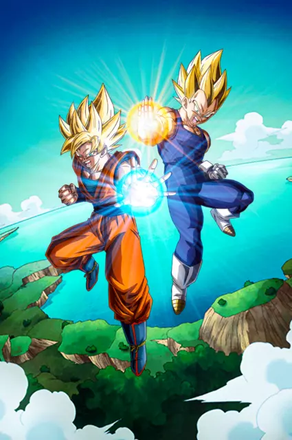 DRAGON BALL SUPER Poster Vegeta and Goku Yelling 12in x 18in Free Shipping  $9.95 - PicClick