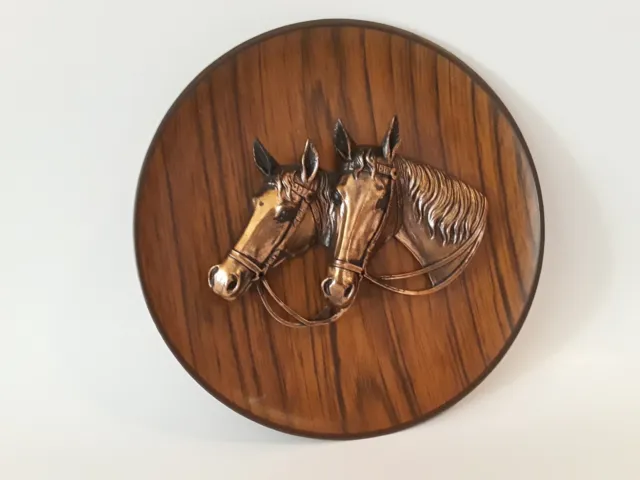 Vintage Horse Copper Tone Wall Art Plaque Decor Horse Gifts Made in West Germany