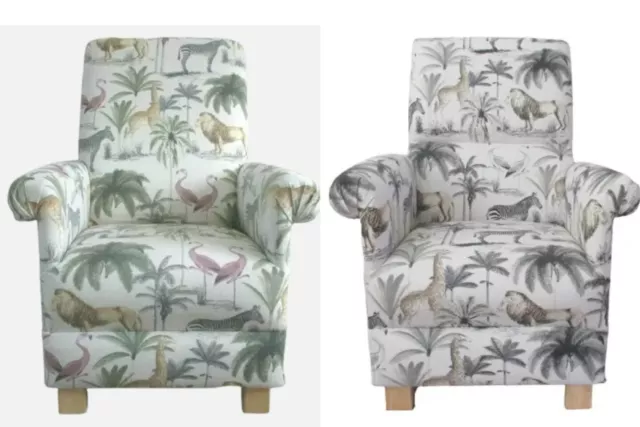 Adult Armchair Prestigious Longleat Safari Animals Fabric Chair Lions Nursery