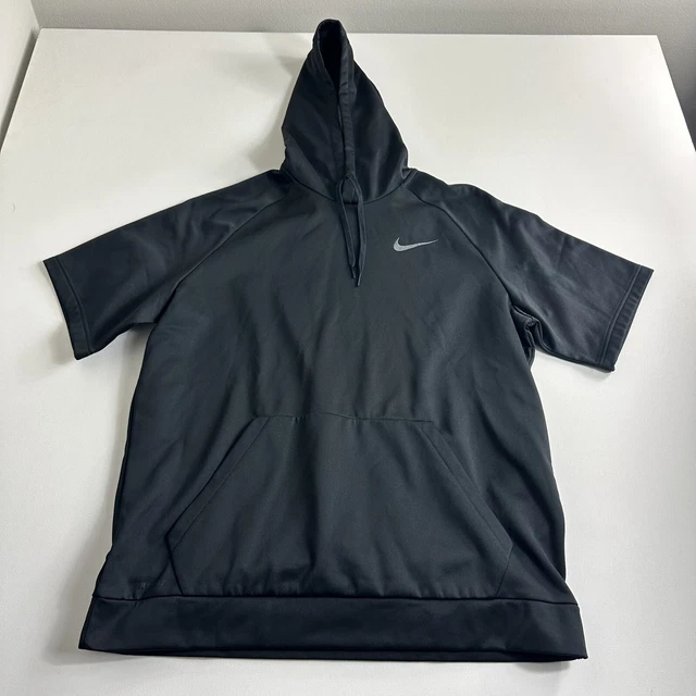 Nike Hoodie Men's Dri-FIT Spotlight Short Sleeve Hoodie Black Size XL Active Gym