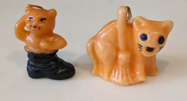 Vintage Halloween Cat Candles by SOCONY, late 1940's