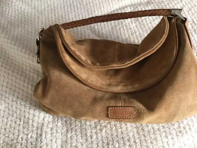 Bolso Piel. Massimo Dutti 38x40. Asa Corta