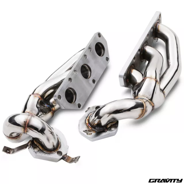 Stainless Exhaust Manifold Race Tubular S For Audi A6 S4 2.7 V6 Bi Turbo 97-02