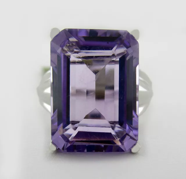 GENUINE 7.98 Cts AMETHYST LADIES RING 10k WHITE GOLD - NWT - Free Certificate