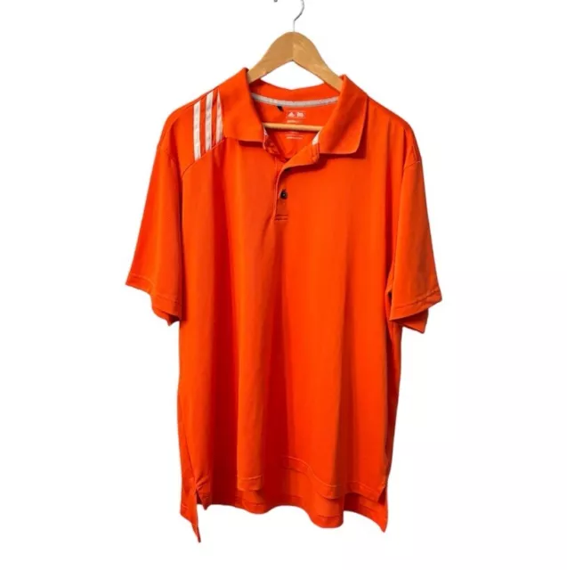 Adidas Golf Men’s Orange Clima Cool Short Sleeve Polo Shirt Size XL