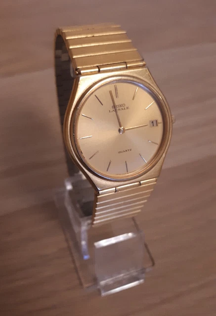 SEIKO LASSALE ULTRA Slim Vintage Quartz Quick Date Set Watch