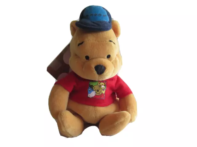 Winnie the Pooh Plush Disney Store London Mini Bean Bag 8" Outfit Hat Shirt