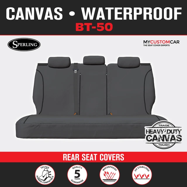 MAZDA BT50 B30 TF Dual Cab 2020On Custom Canvas Grey REAR Seat Covers