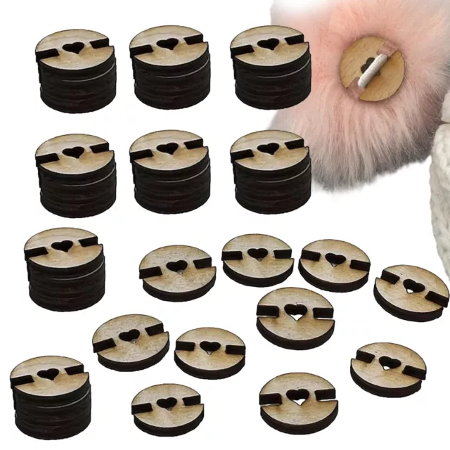 50PCS Wood Pom Poms For Hats Buttons, Knitted Hat Making Fastener Tool