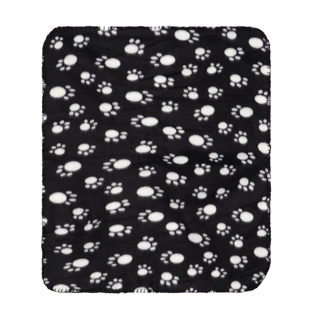 Manta de mascota para perro gato pata de animal esquinas de lana de doble cara todo