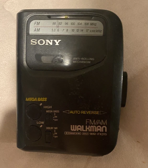 VINTAGE SONY WALKMAN Portable Cassette Player AM-FM Radio WM-FX315 ...