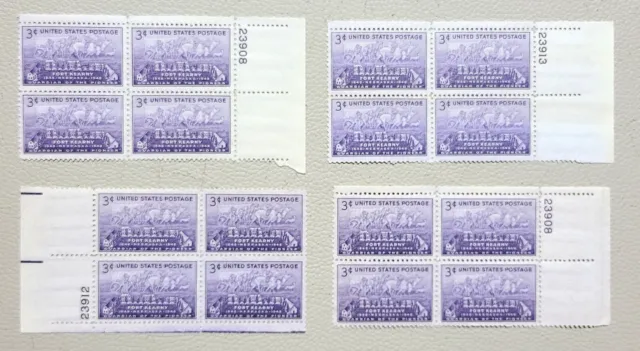 1948 Choice of Plate Blocks 970! Mint MNH US Stamps! Fort Kearny Nebraska!