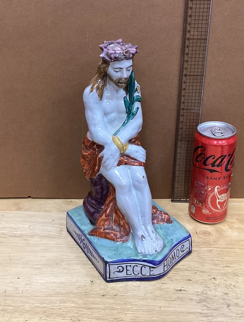 Reliquaire Statuette Ancienne En Porcelaine De Jésus CHRIST