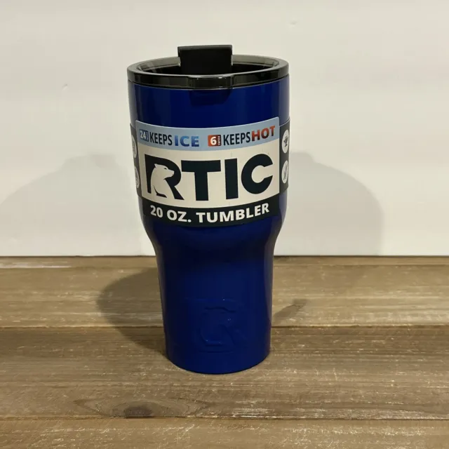 RTIC 20oz Stainless Steel Tumbler with Splash Proof Lid Blue