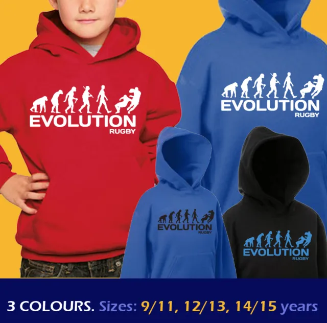 Ape EVOLUTION RUGBY player sport union league funny kids boys girls hoody hoodie