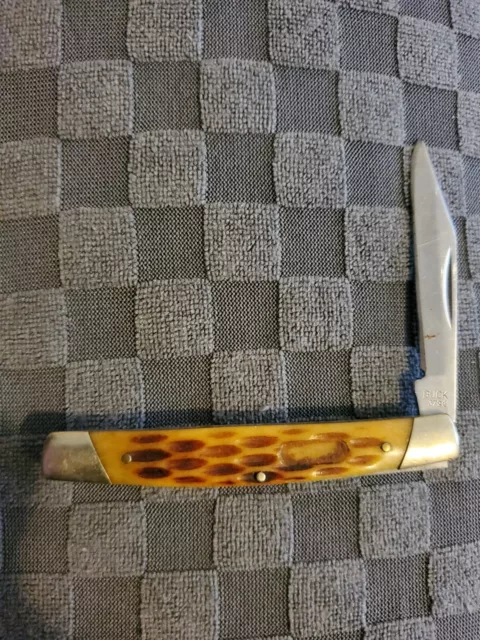Buck Stag Handle Folding 1 Blade Vintage Vtg Pocket Knife Hunting Fishing