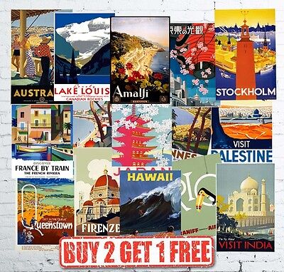Vintage Travel Poster & Railway Posters Popular Retro Wall Art Prints A5/A4/A3