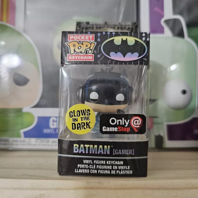 Funko Pocket Pop! Batman Gamer Keychain Glow in The Dark GameStop Exc Gitd NEW