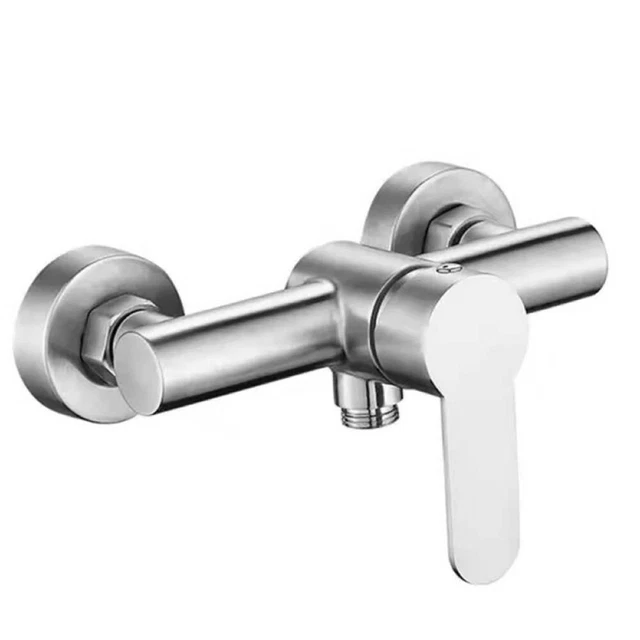 Grifo de ducha de acero inoxidable cómodo y duradero con mango de metal ensanchado
