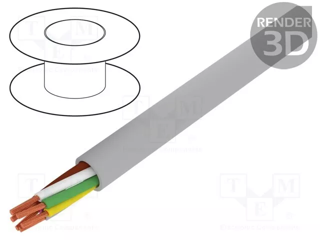 5m Leitungen  grau  BiT  ohne Abschirmung  300V  Cu  Line  6x0,5mm2