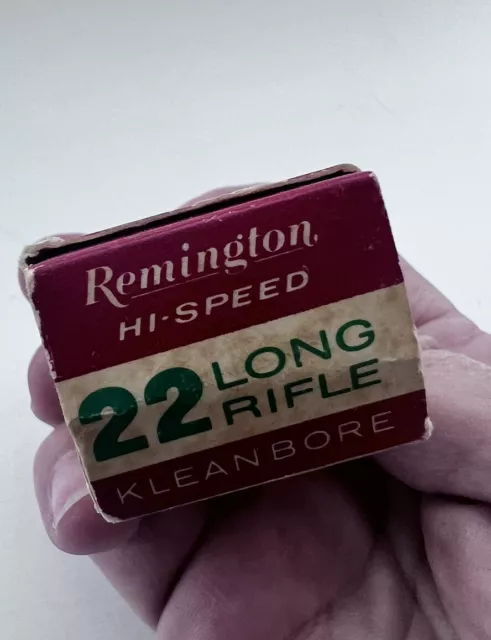 Vintage Remington HI-Speed 22 Long Rifle Golden Bullet Shell Empty Box