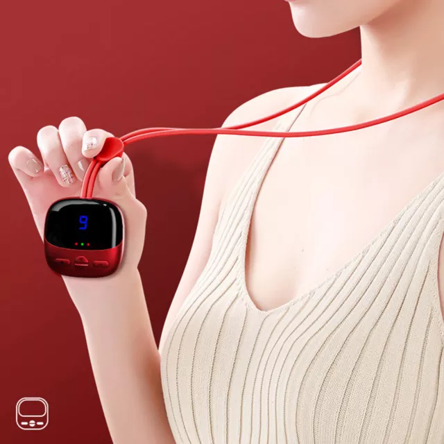 (red)Collar Massager 3 Gears Hot Compress Smart Neck Massage Collar Double Pulse