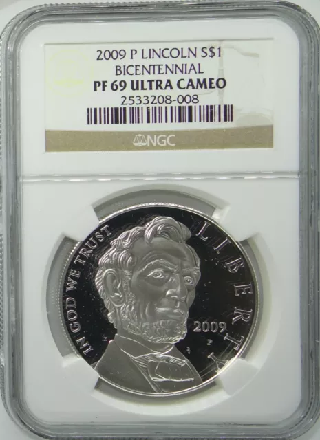 2009-P Abraham Lincoln Bicentennial Commemorative $1 Silver Coin NGC PF69 PF-69