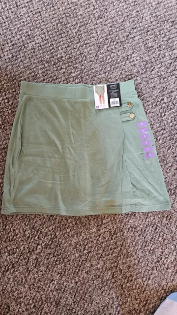 JONES NEW YORK Womens The Patch Pocket Easy Pull On Skort Camellia Green Sz S