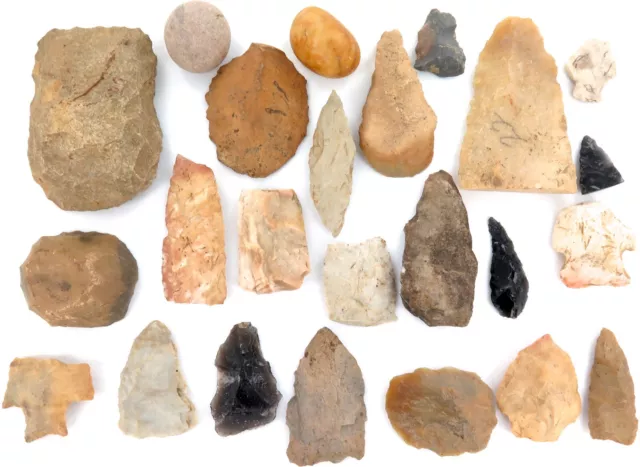 .Archaic Paleo Native American Indian Spearheads, Arrowheads, Scrapers, Bolo's.