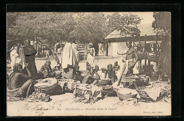 CPA Senegal, Marché dans le Cayor, afrikanische Volkstypen 1904