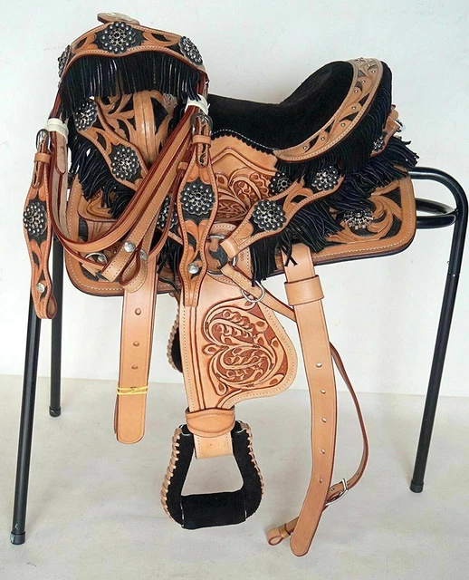 Selle Western Barrel Racing ASHMIRA – Cuir Premium – Taille 10 à 18 Pouces – Neuve