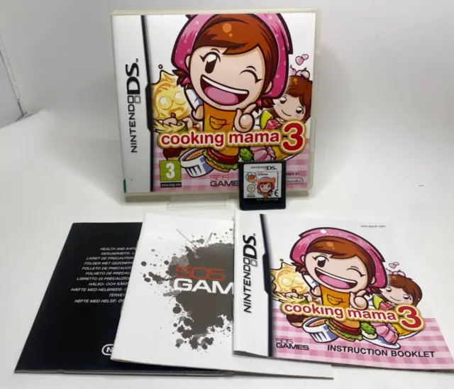 Cooking Mama 3 (Nintendo DS) COMPLETE WITH MANUAL Very Good Condition