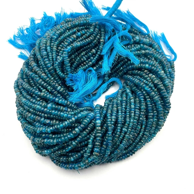 Naturel Néon Apatite Gemme Rond Roue Lisse Rondelle Perles 3-5 MM 33cm