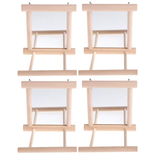 4 Pcs Hölzern Papagei Sitzstangen Spielzeug Vogelkäfigständer Aus Holz