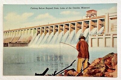 Fishing Below Bagnell Dam, Lake Ozarks, Missouri Postcard