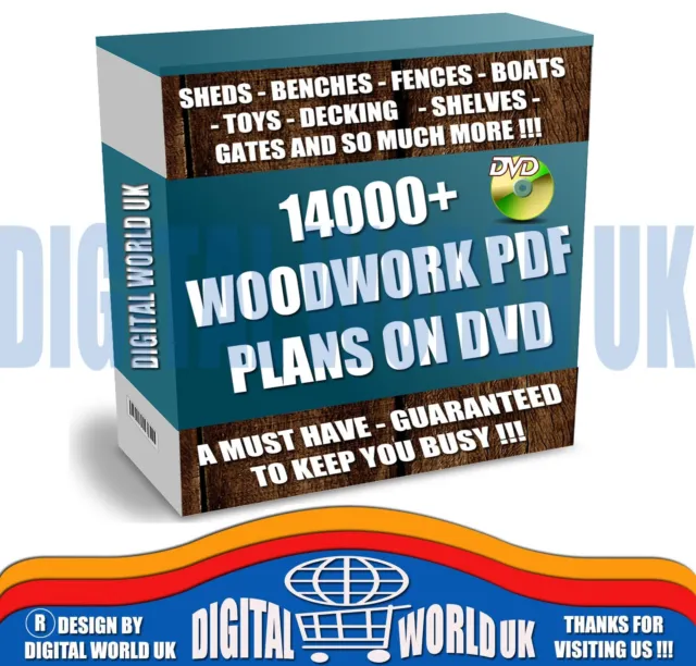 14000 Woodwork Pdf Printable Plans in DVD  - Toys, Furniture, Decking and More!!