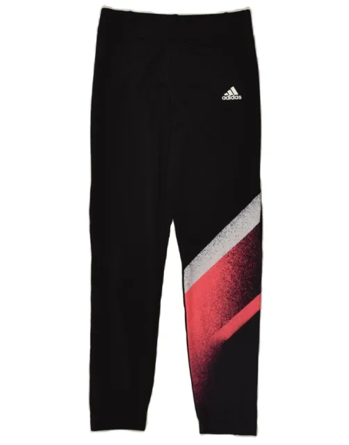 ADIDAS Girls Aeroready Graphic Tracksuit Trousers 9-10 Years Black AB04