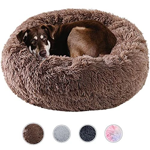 kimpets Dog Bed Calming Dog Beds for Small Medium Large Dogs - Round Donut Wa...