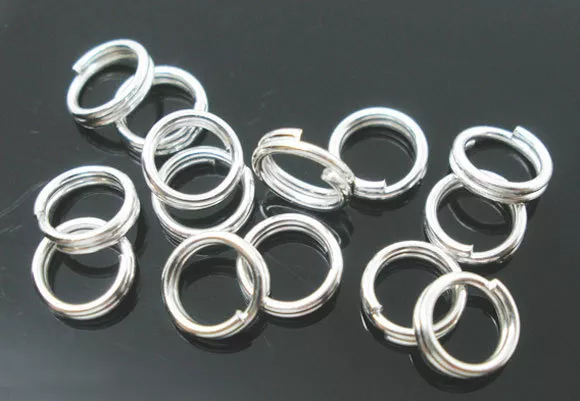 100 Split Ringe 5 mm Doppel Offene Sprungringe versilbert J04157A 3
