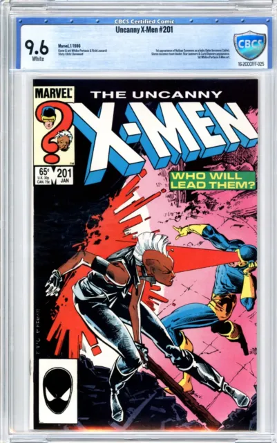 Uncanny X-Men #201 (1986) CBCS (not CGC) 9.6 Marvel 1st baby Cable White Pages