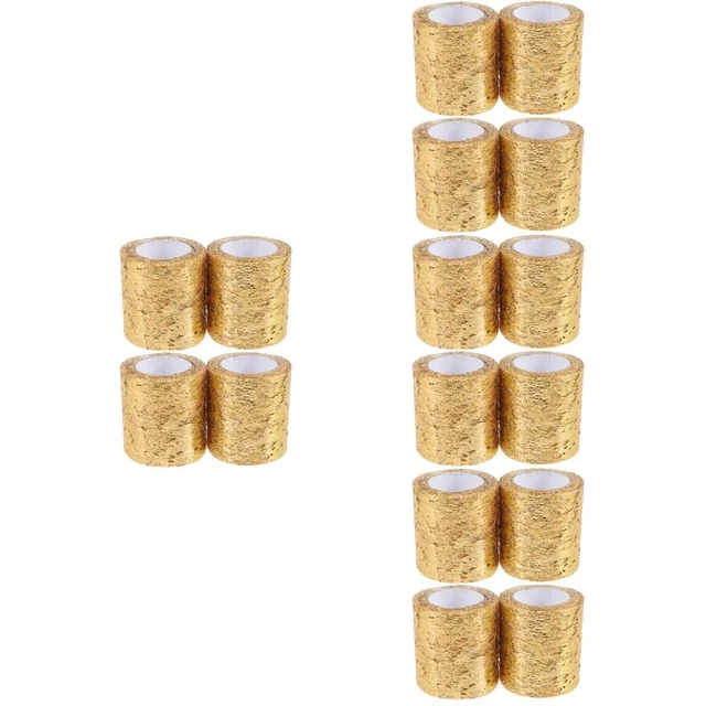 16 rollos de malla tul dorado tul