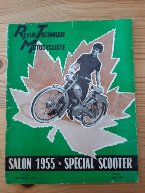 (326A) Revue technique motocycliste Salon 1955, Motobécane,  Scooterrot...