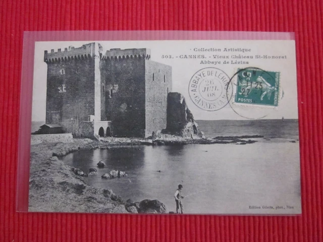 Cpa Ecrite Timbre Cannes Vieux Château St Honorat Abbaye De Lerins