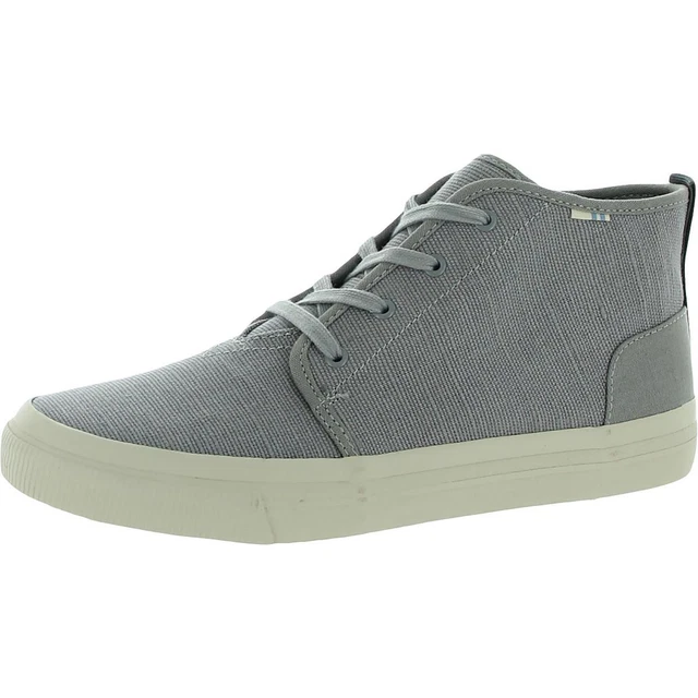 Toms Boys Carlo Mid Gray High Top Sneakers 4.5 Medium (D) Big Kid BHFO 3652