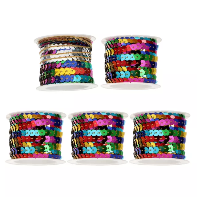 5 Rolls Glitter Sequined Ribbon Strand Clothing Decoration Sequins Dress