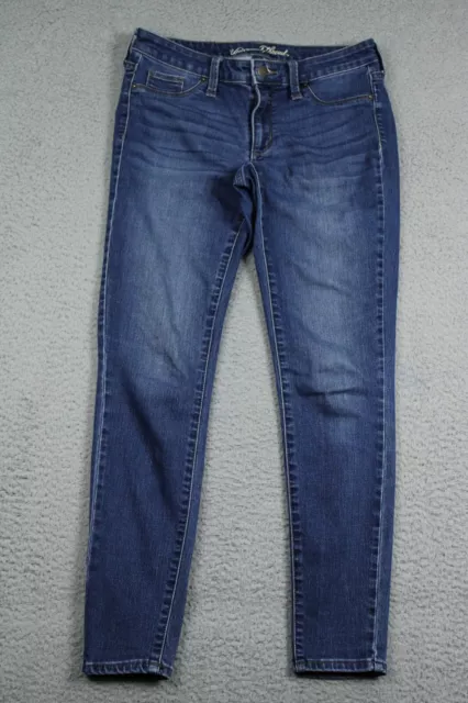 Universal Thread Jegging Jeans Womens 4/27 Blue Mid Rise Straight Skinny Washout