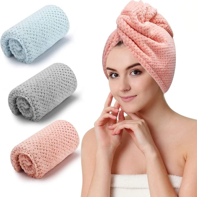 Microfiber Hair Towel Quick Drying Bath Cap Fast Drying Hair Turban Hair Wraps