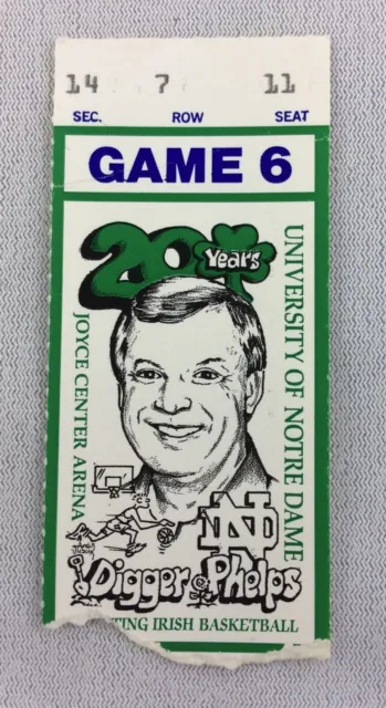1991 01/17 Marquette at Notre Dame Basketball Ticket Stub - Seat 11